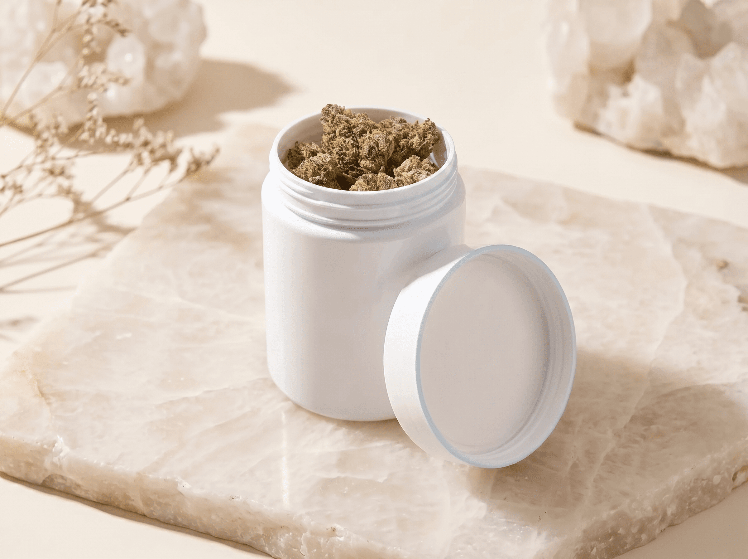 White 80DR, 66mm Wide-Neck Jar Front three-quarter hero white scenery product image