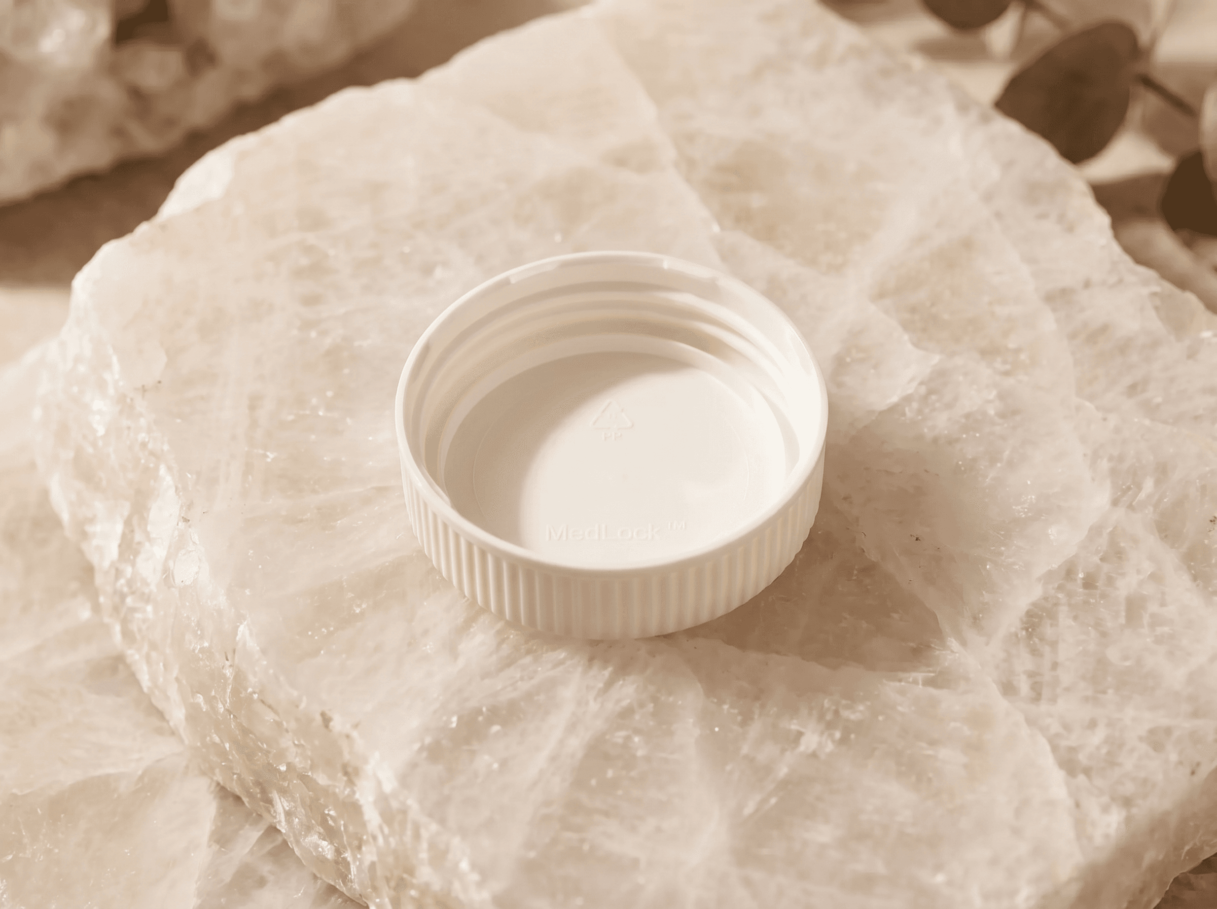 White 52mm TE/CR Cap Front three-quarter hero white scenery product image