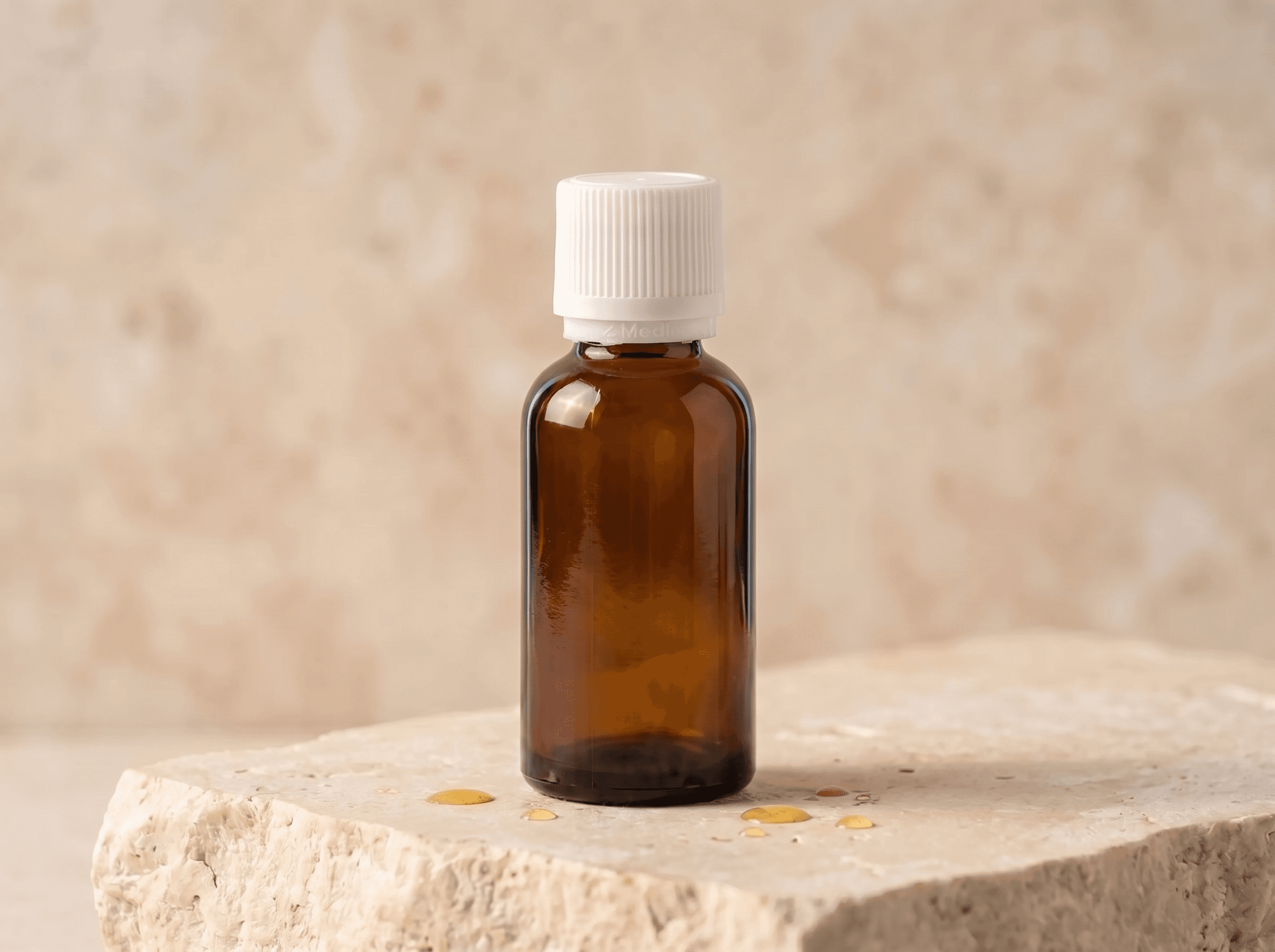 Amber 30ml Packer Bottle Front three-quarter hero white scenery product image