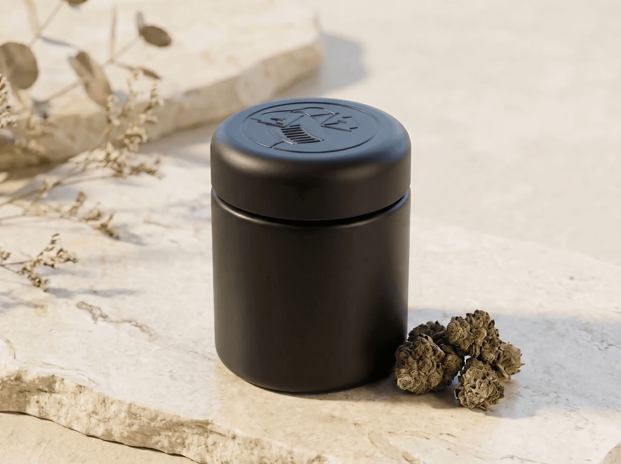Black 80DR, 66mm Wide-Neck Jar Front three-quarter hero white scenery product image