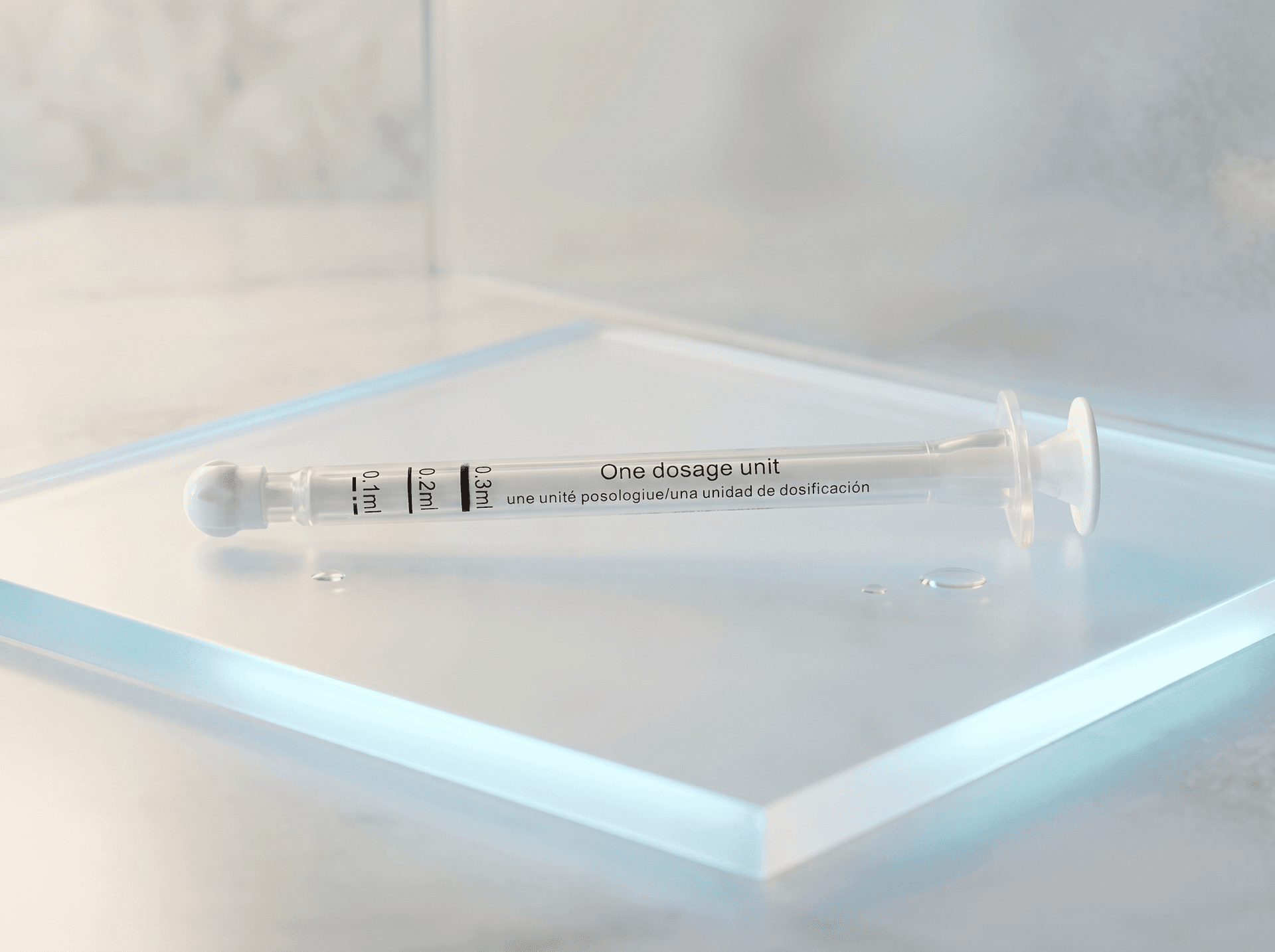 ClickDose Oral Syringe 0.3ml Front three-quarter hero white scenery product image