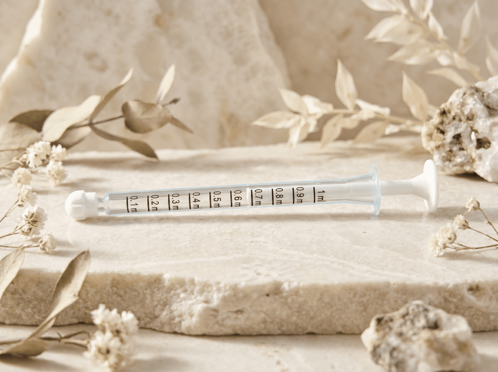ClickDose Oral Syringe 1ml Front three-quarter hero white scenery product image