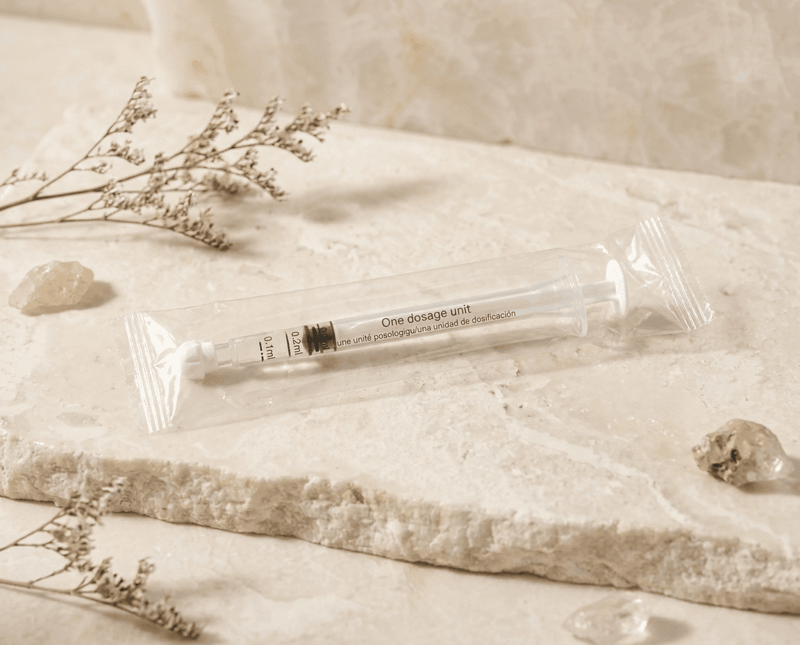 E/O Sterile Oral Syringe 0.3ml Front three-quarter hero white scenery product image