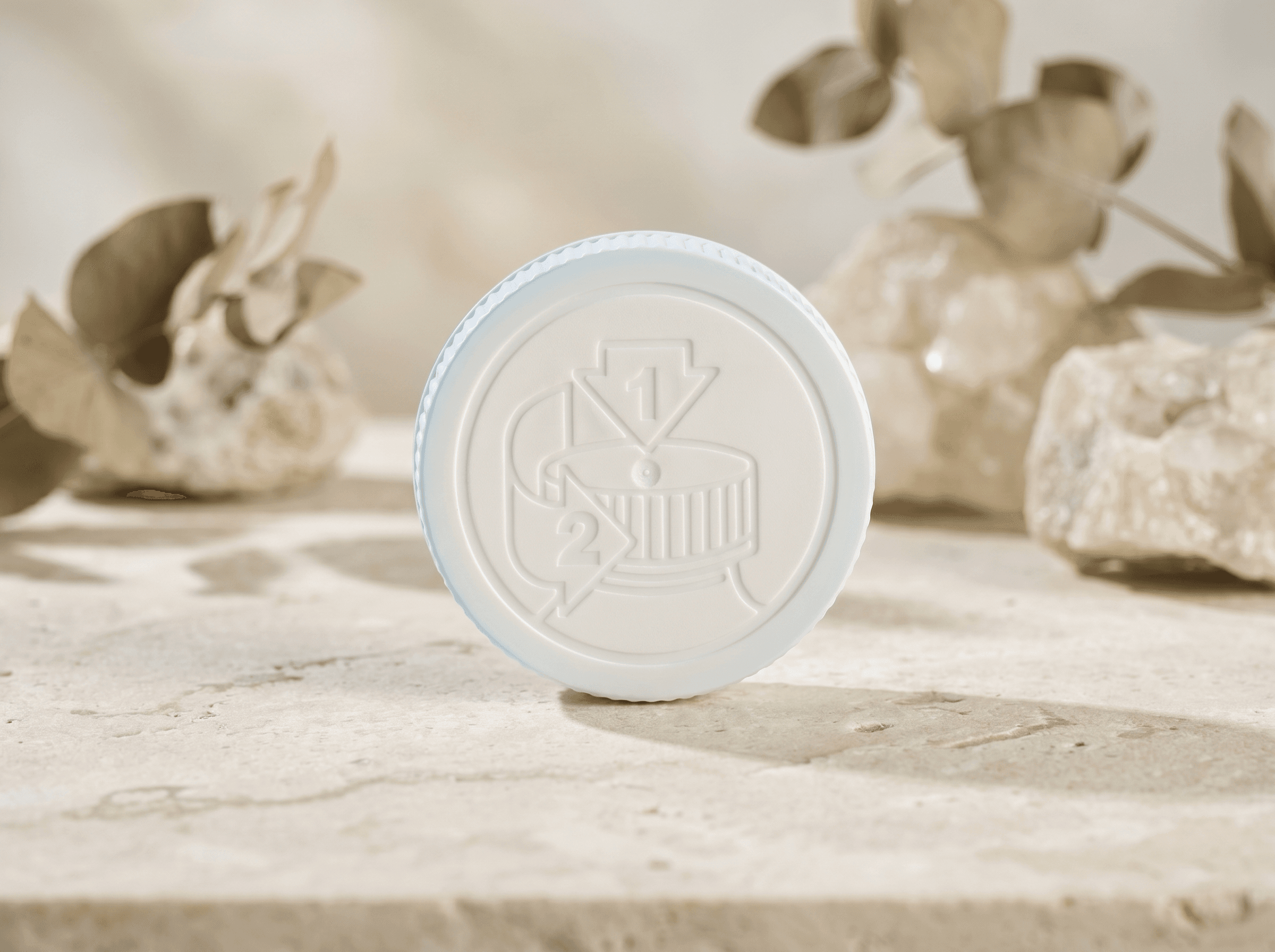 White 36mm Wide-Neck Jar Front three-quarter hero white scenery product image