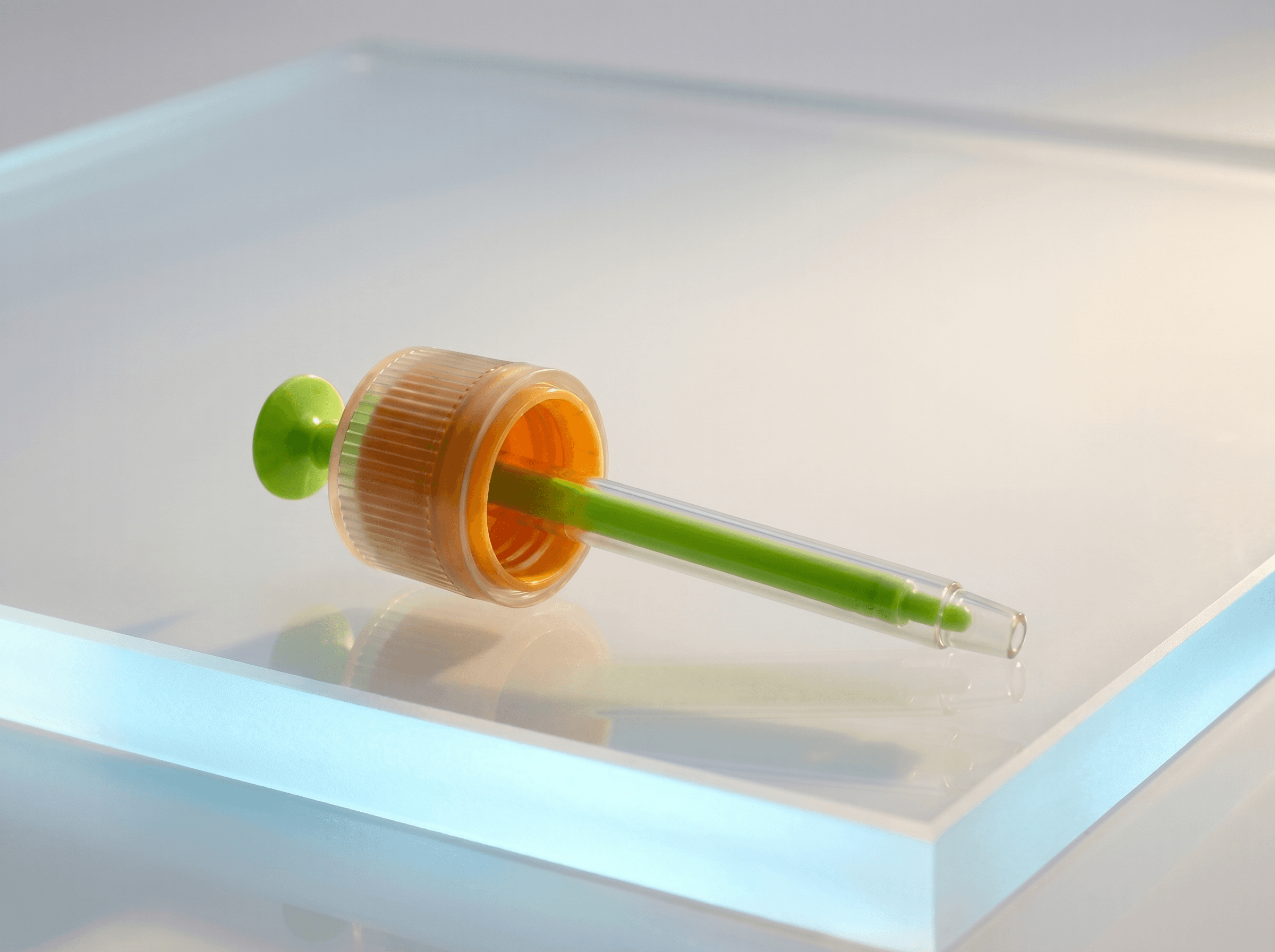 Clickdose-Cap - Integrated dosing device 1ml/0.3ml Front three-quarter hero white scenery product image